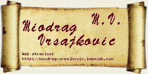 Miodrag Vrsajković vizit kartica